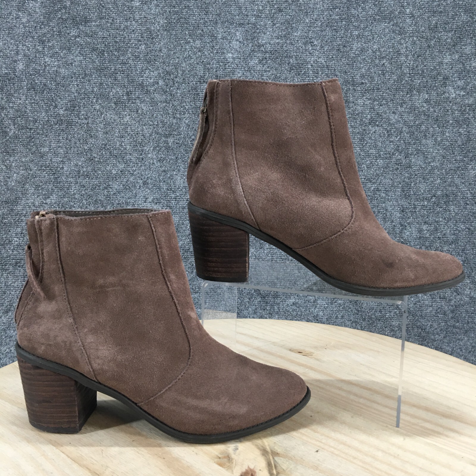 靴 vintage crown leather zip heel boots Crown Vintage Boots Womens 7.5 M Robbie Back Zip Heels Ankle