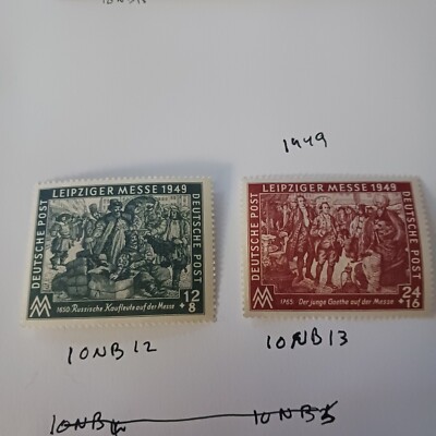 Germany Soviet OCC.Leipzig  Stamps1949 MNHOG Sc#10NB12+13