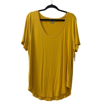 Old Navy T-Shirt Women s Large Yellow Stretch Scoop Neck Solid New with tags