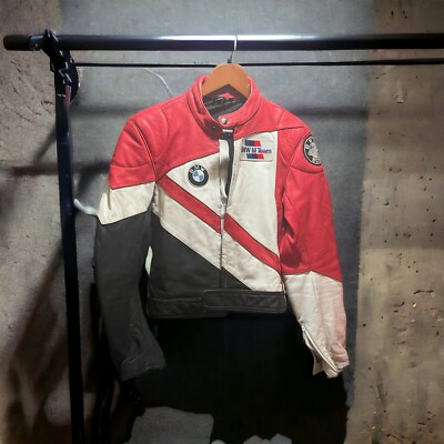 VTG BMW Racing Leather Motorcycle Jacket M Power Series Boxer  (tag 44)