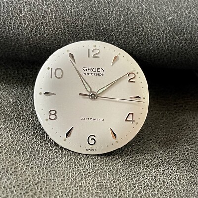 Vintage Gruen Autowind 580 watch dial 29.7mm & lume hands 1950/60s New Old Stock