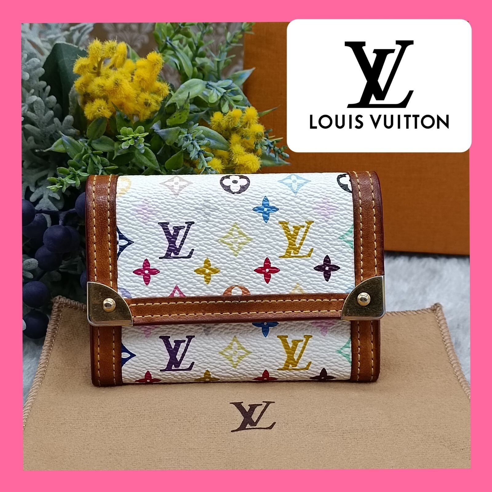 Louis Vuitton 　財布 Auth LOUIS VUITTON Porte Monnaie Plat White Wallet M92657