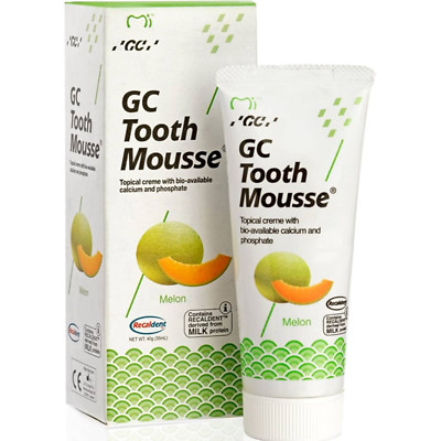 GC Tooth Mousse melón 40g - Pasta crema dental remineralizante con recaldent