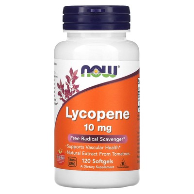 Now Foods Lycopene 10 mg 120 Softgels GMP Quality Assured
