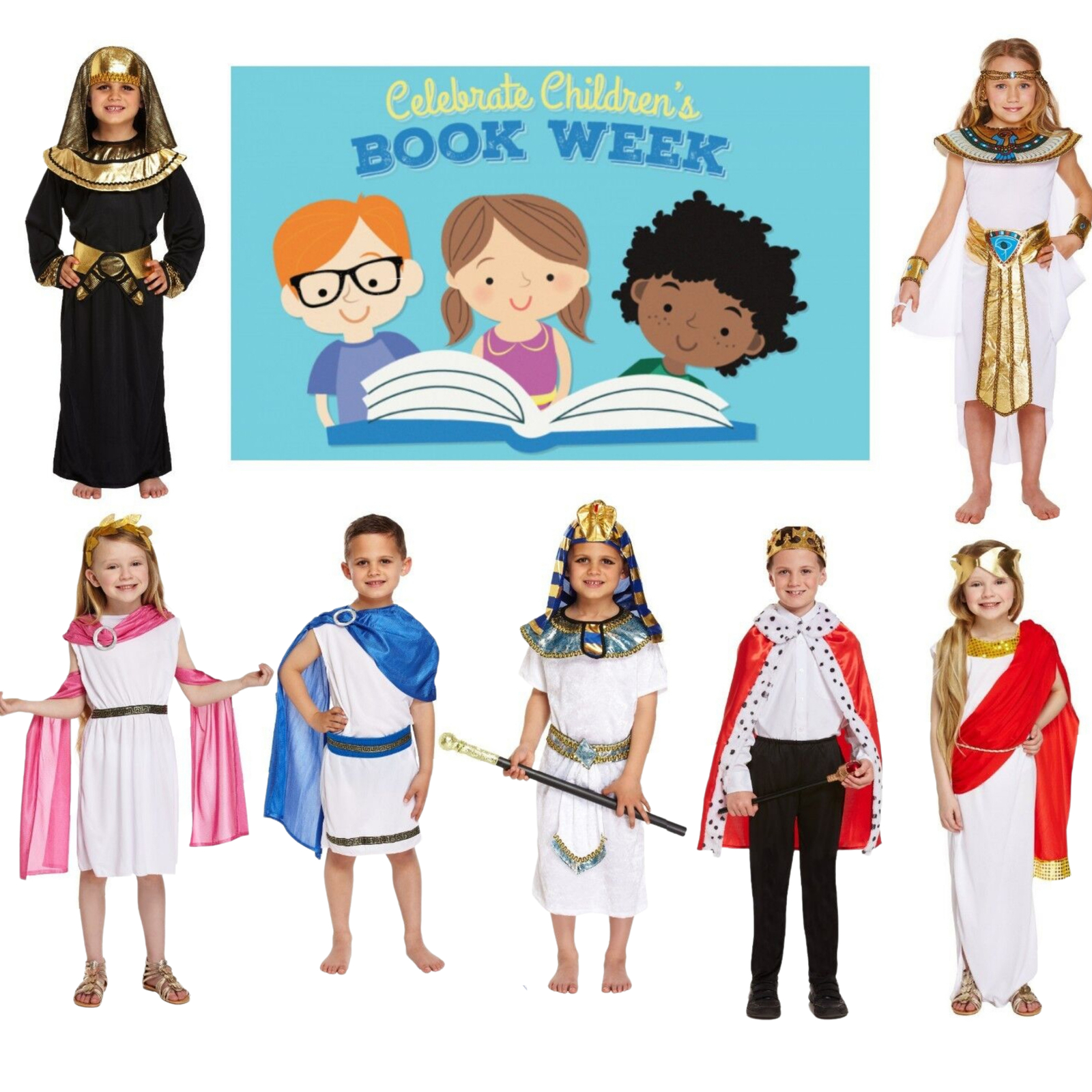 EGYPTIAN BOOK WEEK COSTUMES Kids Ancient Historic Fancy Dress Child Outfit