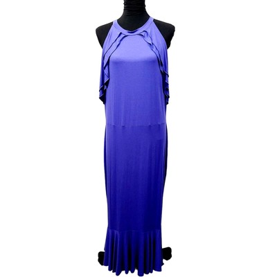 ASOS Design CURVE Knit Bia Ruffle Bodycon Maxi Dress in Blurple NWT Plus Size 16