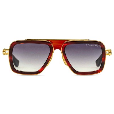Pre-owned Dita Lxn-evo Dts403-a-04 Sienna Blaze Yellow Gold Grey Gradient Lens Sunglasses