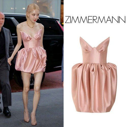 ワンピース ZIMMERMANN Pastel Pink Silk Mini Dress ZIMMERMANN pale pink petal Silk Wrap Mini Dress Size 2/ US 8