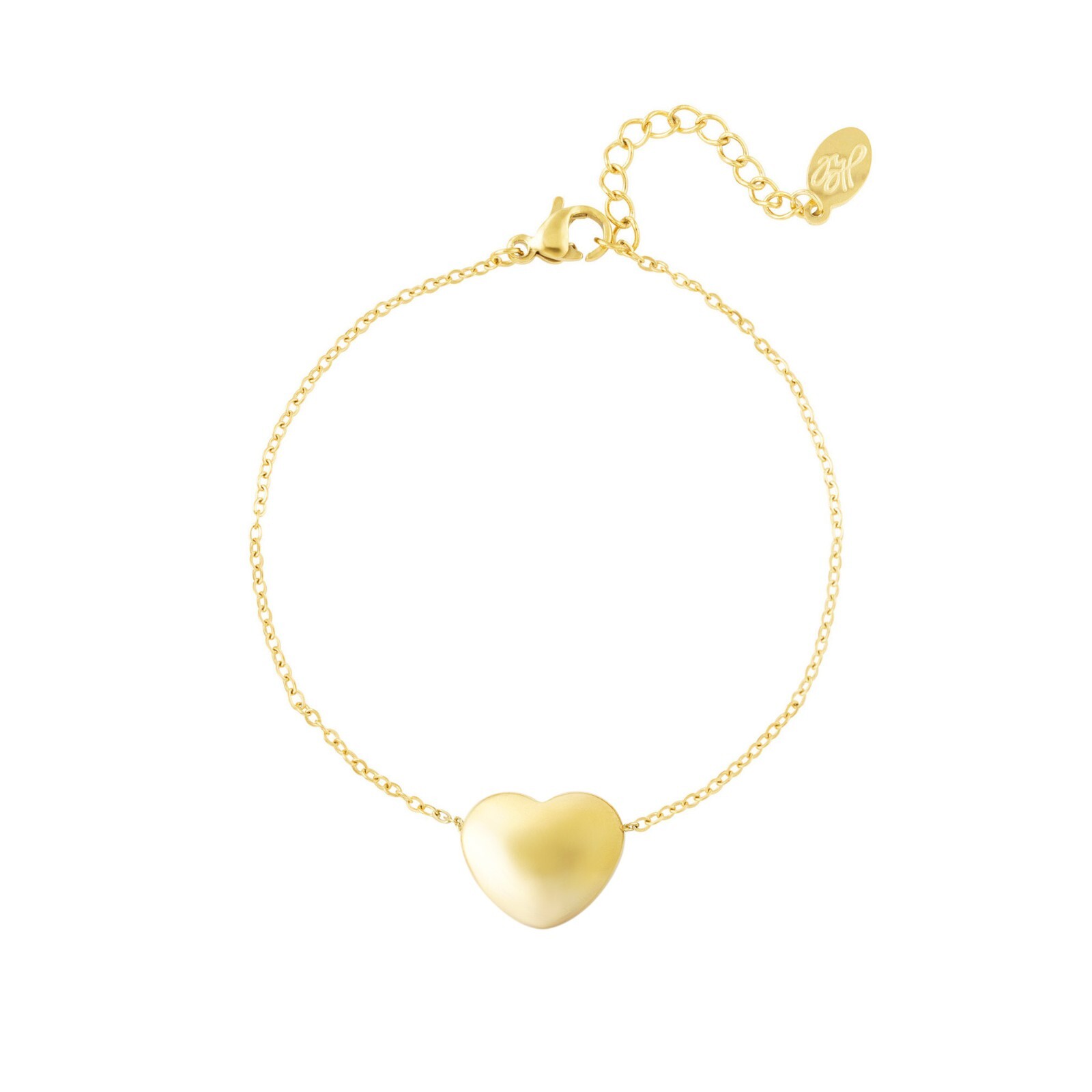 18ct Gold-Plated Chain Bracelet with Bold Heart Charm