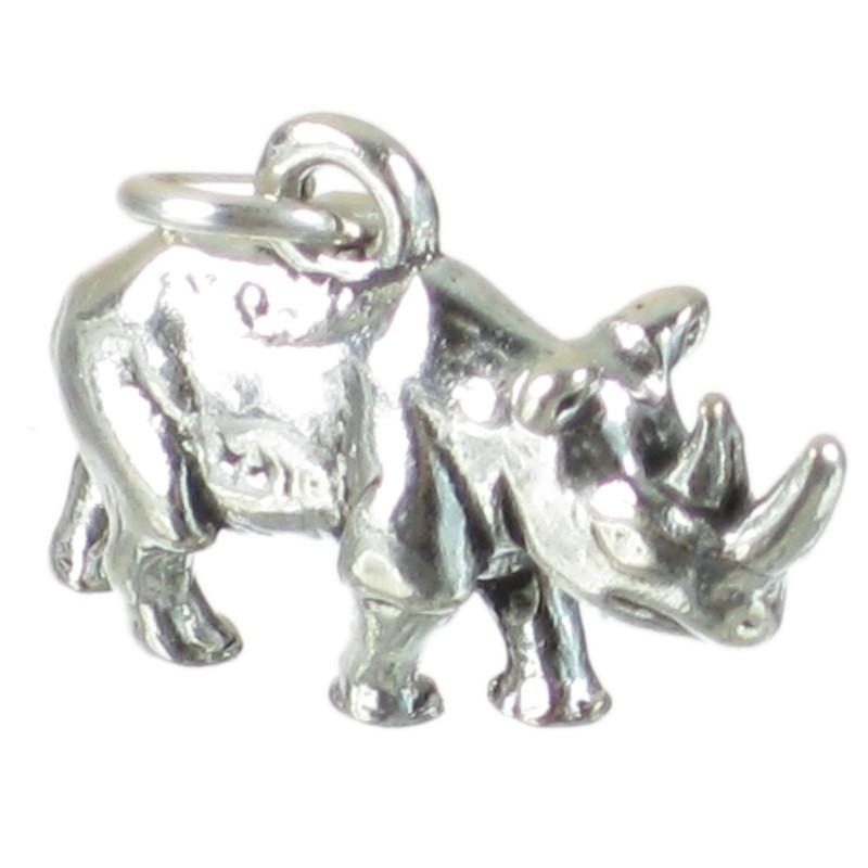 Charm RhinocÃ©Ros En Argent Sterling .925 X 1 Rhino Rhinos Rinos Charms!