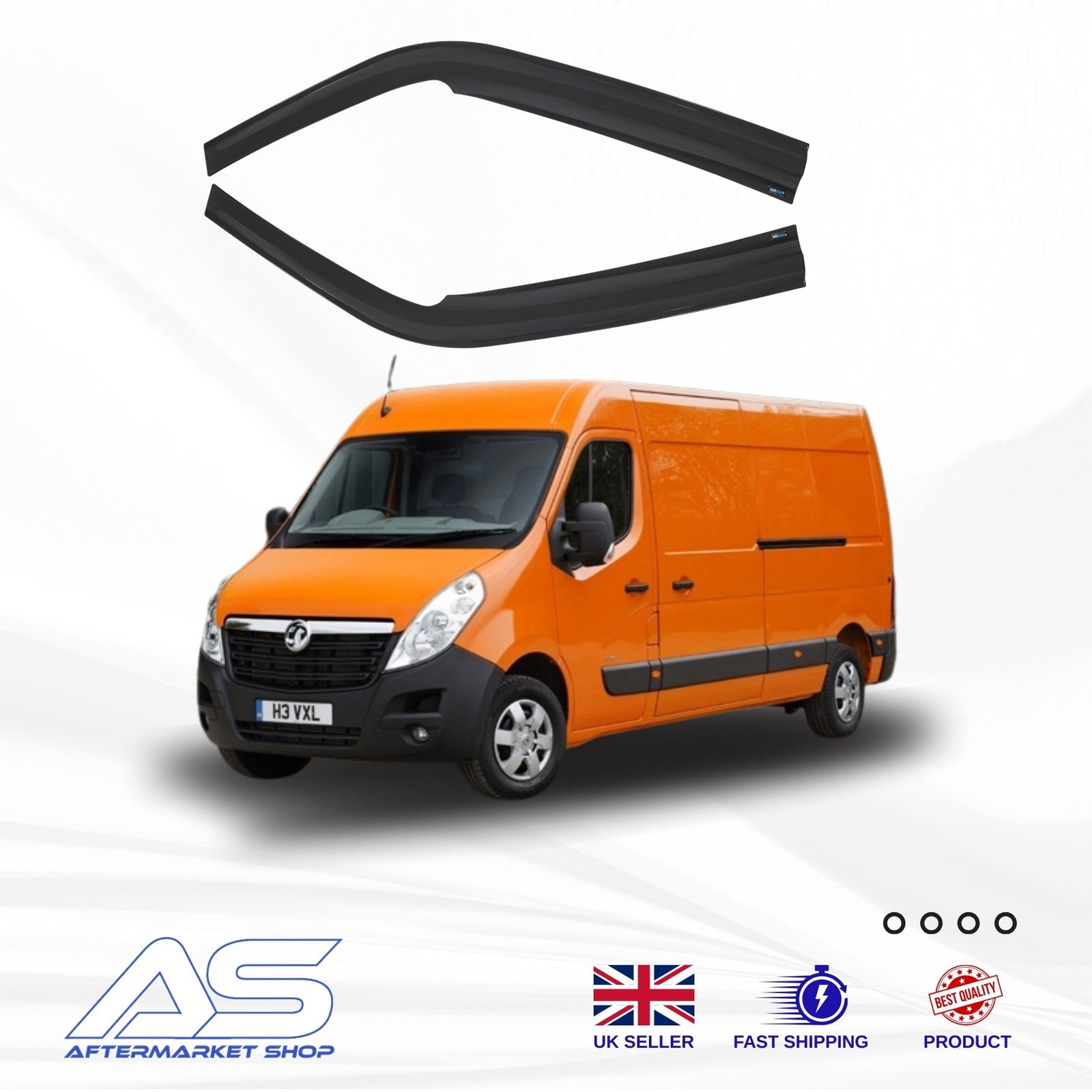 Wind Deflectors for Vauxhall Movano Mk2 2010-2022 Van 2pc External Fit Rain Sun