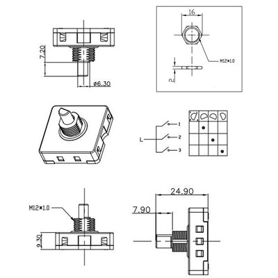 4-Position 3Speed Fan Selector Rotary Switch for KMart Home Essentials Floor Fan