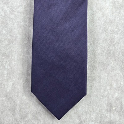 Kenneth Cole Reaction Blue Navy Solid Plain Executive 100% Silk Men's Neck Tie