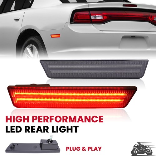 Для Dodge Charger 2011-2014 Пара светодиодных боковых габаритных огней заднего бампера с дымчатыми линзами