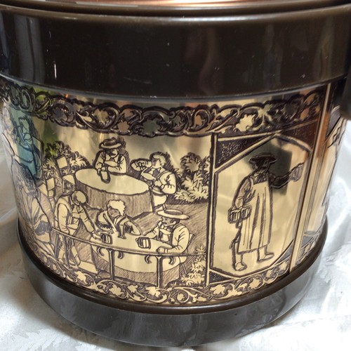 Vtg ATAPCO COPPER ICE BUCKET WITH Party SCENE