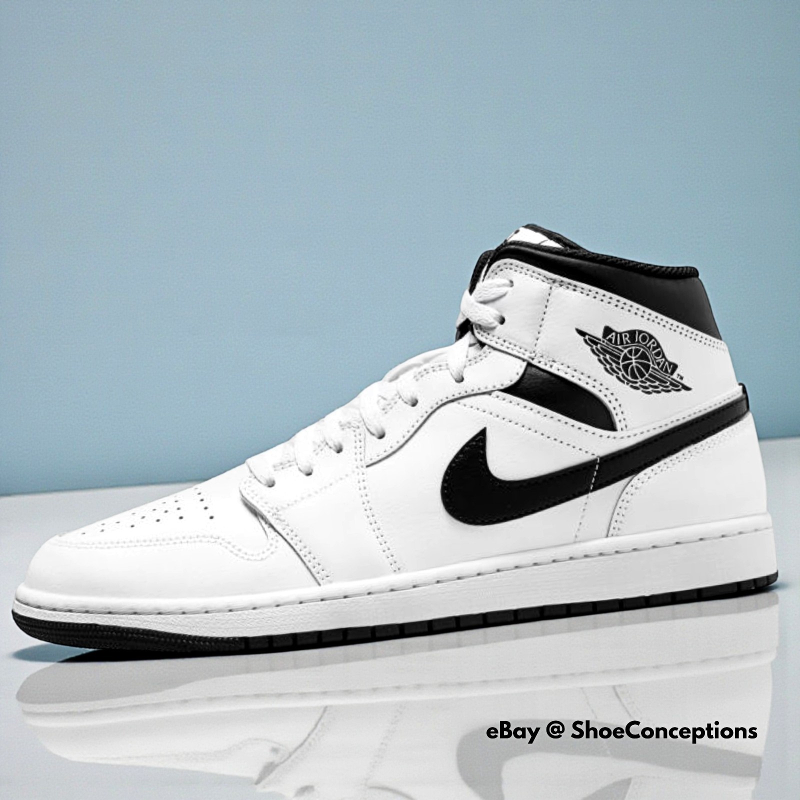 air jordan 1 mid white black