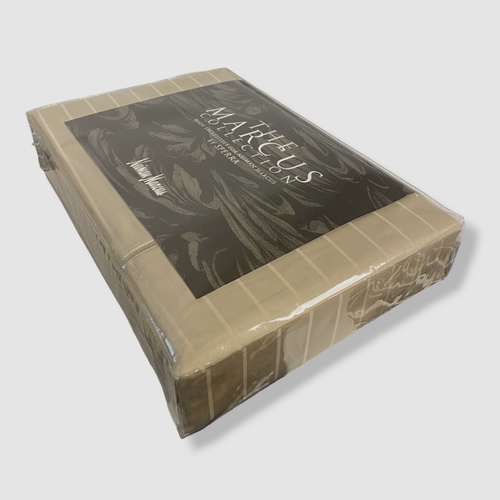 $300 Sferra Beige Full Marcus Collection 400-Thread Count Striped Bed Sheet Set