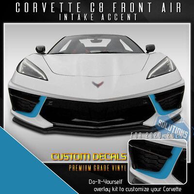 For 2020-2021 C8 Corvette Front Air Intake Overlay Graphic Decal - Matte Vinyl