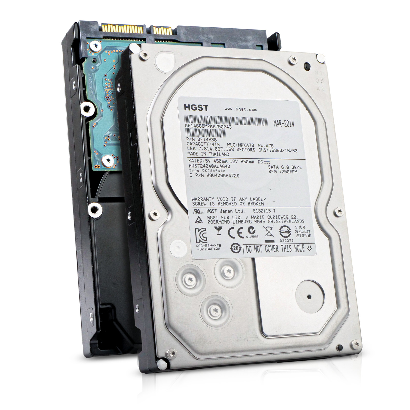 HGST Ultrastar 4TB HUS724040ALA640 0F14688 7.2K RPM SATA 6Gb/s 512e 3.5