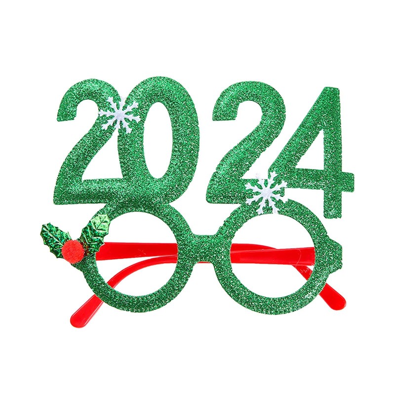 2024 Happy New Year Party Eyeglasses Christmas Photo Booth Props Kids Gift