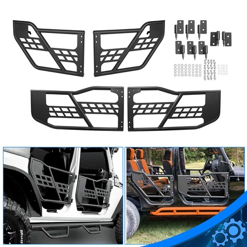 ЧЕРНЫЕ ТЕКСТУРИРОВАННЫЕ ПЕРЕДНИЕ + ЗАДНИЕ ТРУБЧАТЫЕ ДВЕРИ ДЛЯ JEEP WRANGLER JK 4 DR 2007-2018