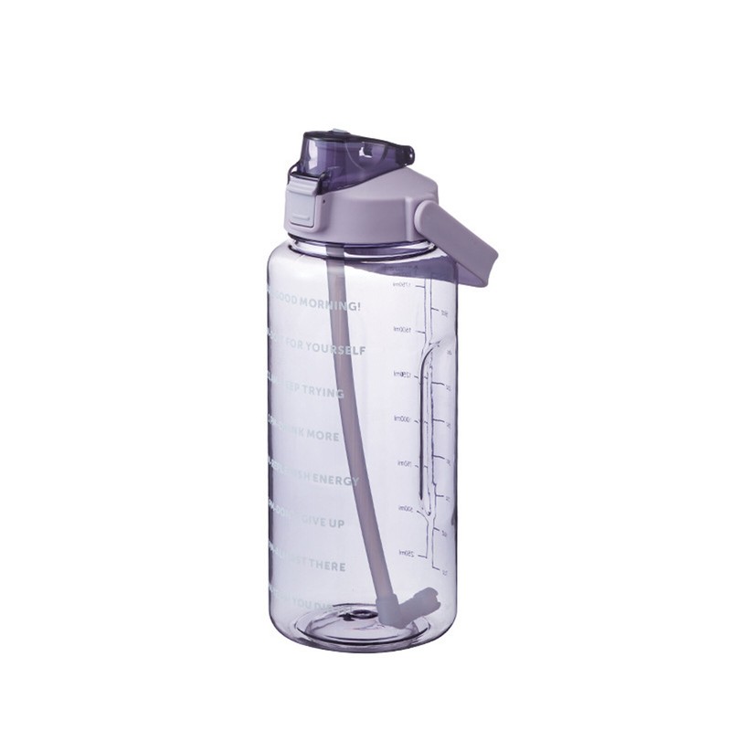 2 Liter Water Bottle with Straw Female Girls Large Portable Travel Bottles Spor-