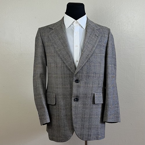 Gianni Vironi Beige Glencheck Plaid Men's Blazer Sport Coat