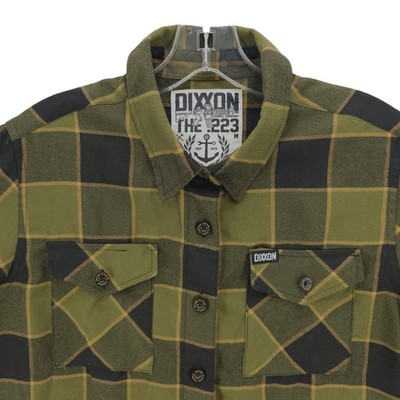 DIXXON Flannel Co The 223 Green Check Plaid Long Sleeve Shirt Women's MEDIUM