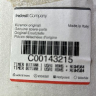 INDESIT Pt# C00143215 DW Timer OEM/NEW (Old Stock)  NLA  Sold  AS IS .