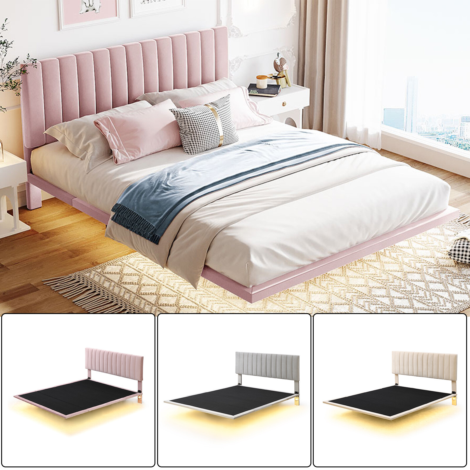 S With Headboard & Sensor Lights
