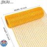 MIKIMIQI Deco Mesh 10 Inch x 30 Feet Decor Mesh Ribbon with Metallic Foil Deco Mesh Wreath Supplies Ribbon Mesh Roll for Spring Wreaths, Swags, Craft, Party Decoration (Light Gold)