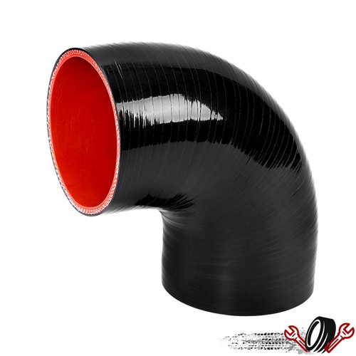 3-дюймовый 90-градусный Колено Силиконовый Шланг Соединитель промежуточного охладителя Turbo Черный Красный