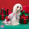 Fitwarm Christmas Candy Canes Dog Dress, Cute Dog Christmas Outfit, Doggy Clothes for Small Dogs Girl, Pet Apparel, Silver, Red, White, Large
