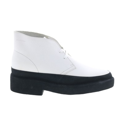 

Clarks Desert Galosh 26156081 Женские белые кожаные ботинки на шнуровке, Белый, Clarks Desert Galosh