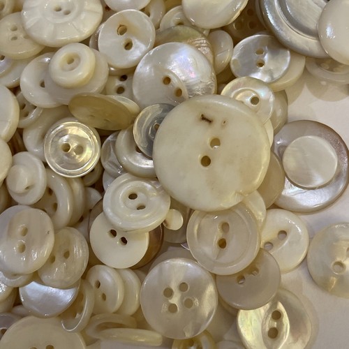 Vintage Lot 6 Oz MOP buttons Cleaned Oiled FREE SHIP Crafting