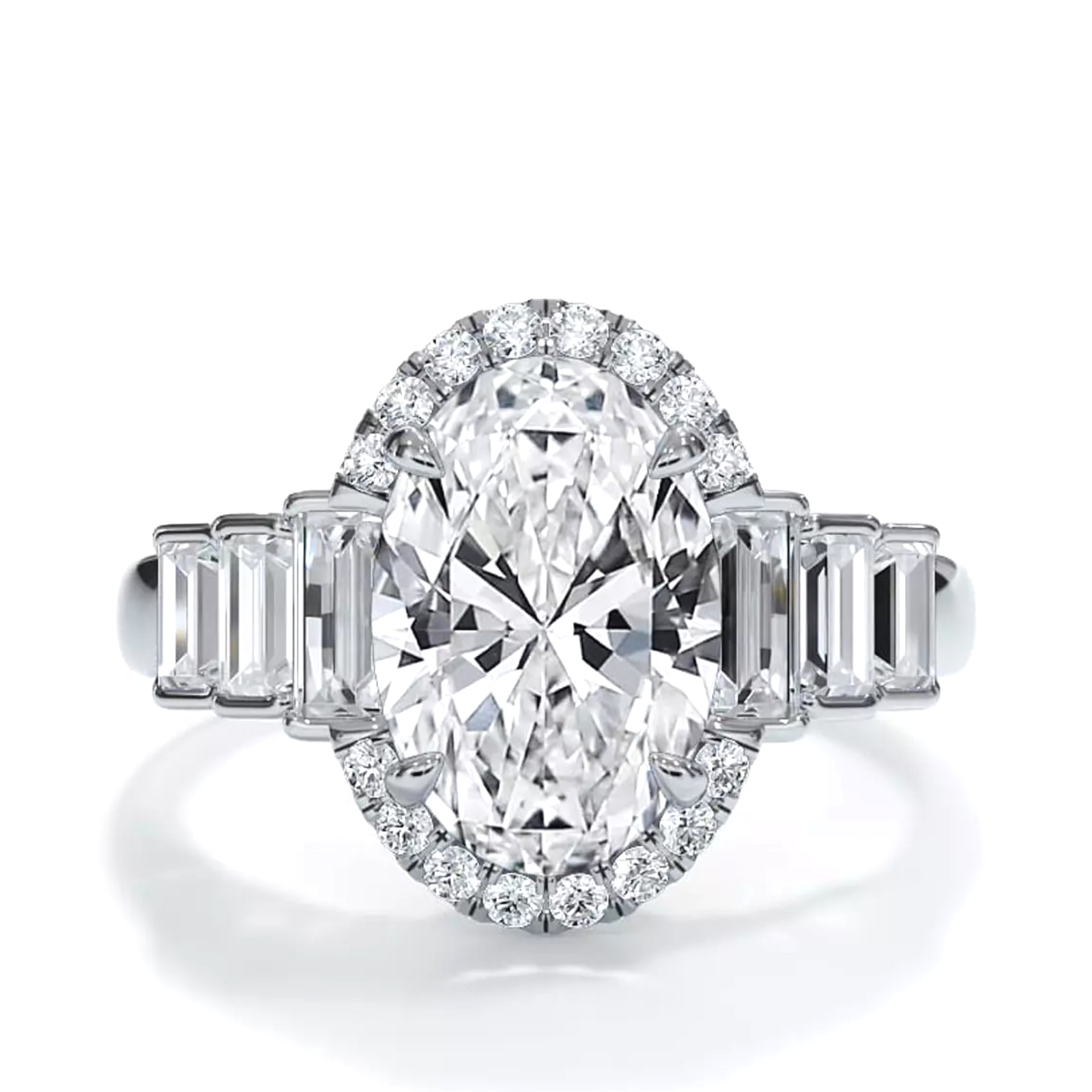 IGI Certified Lab Grown 5.70 Ct 18k White Gold Oval Cut Diamond Engagement Ring