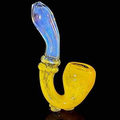 4 1/2  YELLOW Gold Sherlock Tobacco  Smoking Pipe Fumed THICK Hand Pipes