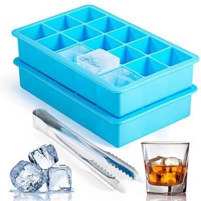 2 Pack Ice Cube Trays ZDPMK Silicone Easy Release Flexible Mol...