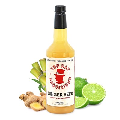Top Hat Spicy Ginger Beer Syrup - Moscow Mule Mix - Ginger Shrub (32oz Concen...