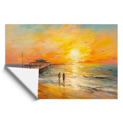 Pier Impressionism Framed Wall Art Poster Canvas Print Picture Home Painting