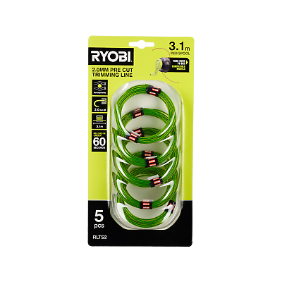 Ryobi 2.0mm Pre Cut Spools 5 Pack eBay