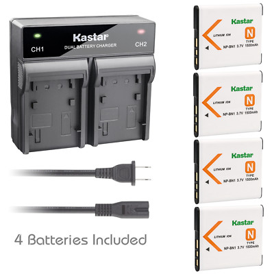 Kastar Battery Rapid Charger for Original Sony Genuine NP-BN1 & Sony OEM BC-CSN
