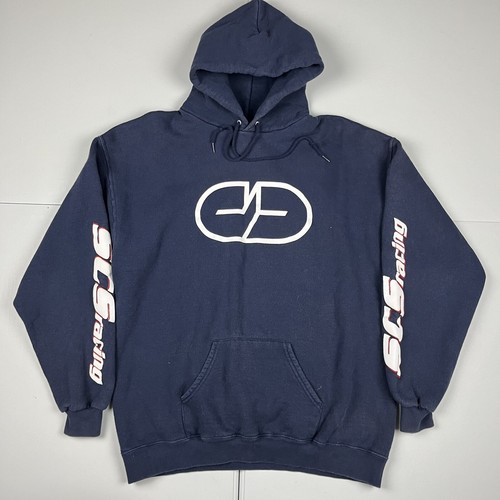Vintage 90s Scs Racing Graphic Hoodie Sweatshirt Blue XL | eBay