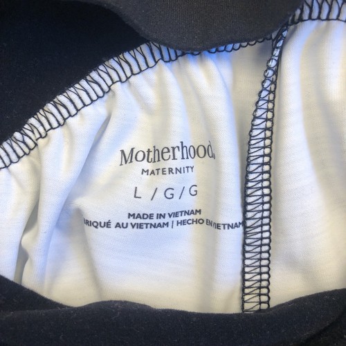 Motherhood Maternity Leggings Athletic Large Blue Stripe Full Lengthy Secret Fit