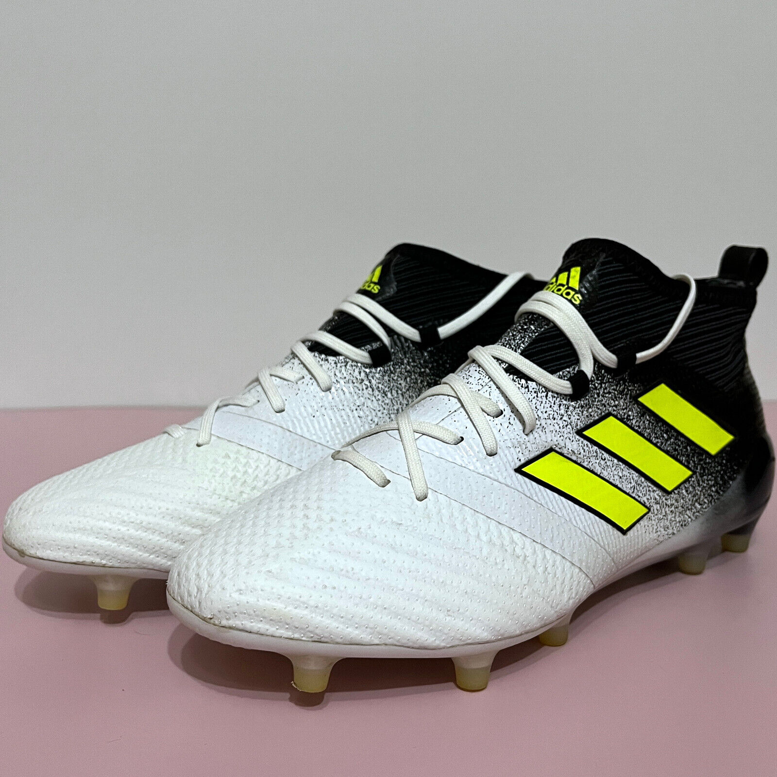 ADIDAS ACE 17.1 Primeknit FG S77035 White Soccer Cleats ADIDAS ACE 17.1 Primeknit FG S77035 White Soccer Cleats
