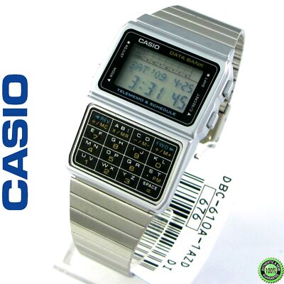 Pre-owned Casio Dbc610a-1a Men's Vintage Stainless Steel Band 50 Telememo Calculator