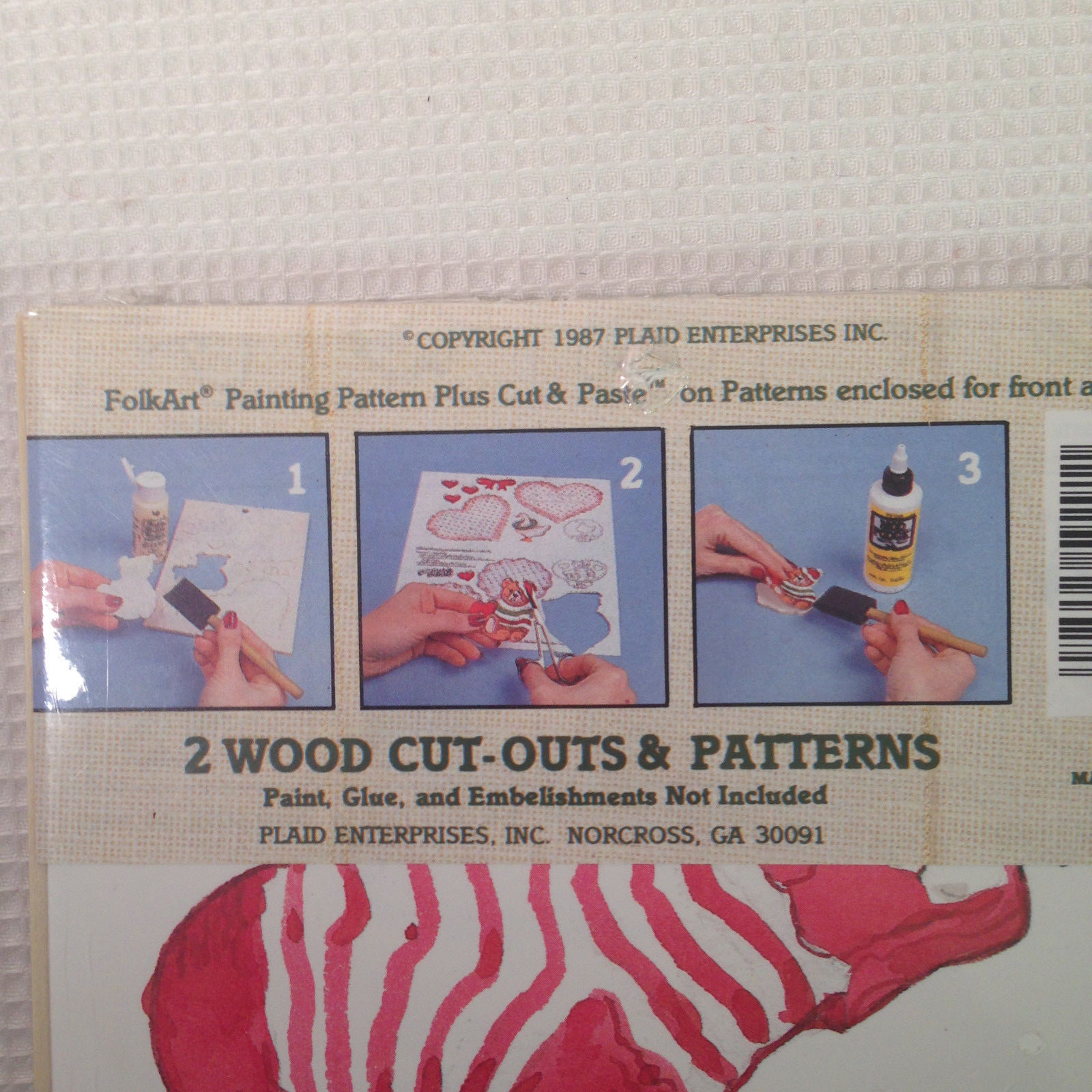 Plaid Wood Holiday Cut Outs Folk Art Paint Or Cut and Paste Set of 6