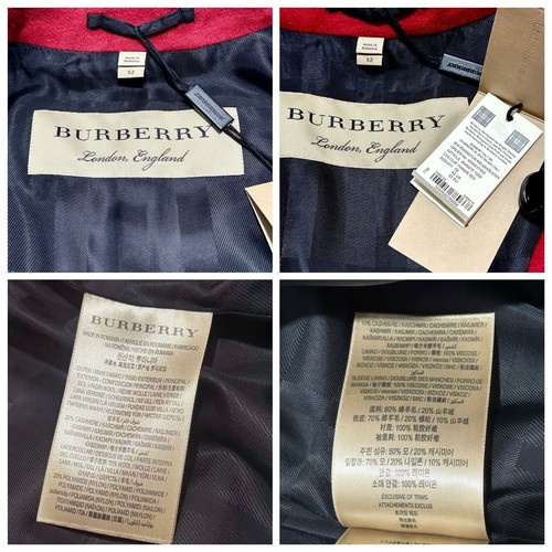 Pre-owned Burberry The Kensington Mid Length Wool Cashmere Red Coat Us 42/ L