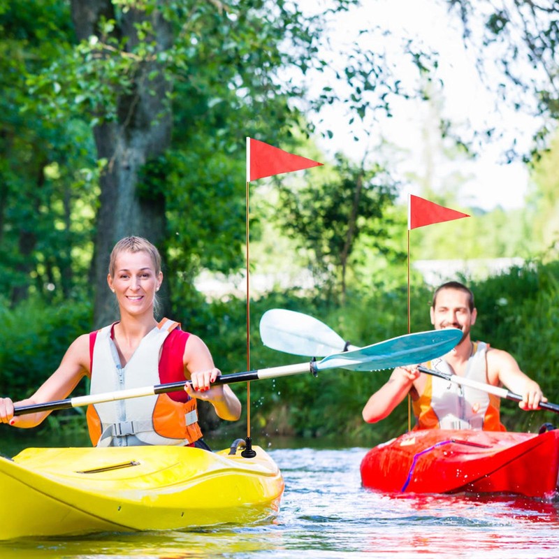 Kayak Safety Flag Canoe Flag Pole Mount Base Foldable Kayaking Visibility Kit