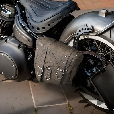 Motorcycle Leather Solo Side Swingarm Saddle Bag For Harley